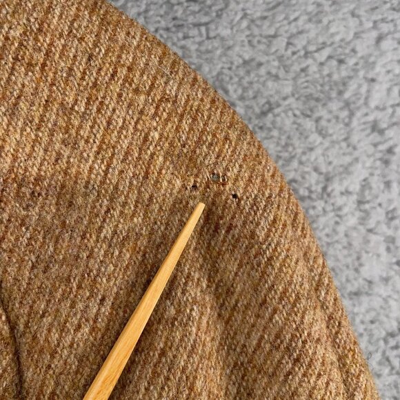 Vintage Grenadier Mens 40 Wool Tweed Single Breasted Over Coat Tan Brown 1960s - Picture 6 of 16